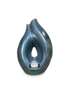 Urna funeraria 'Flame of Memory' gris azul - para vela LED