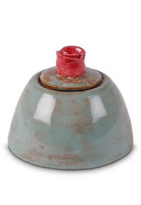 Mini urna cerámica 'Rosa' verde mar
