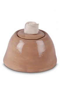 Mini urna cerámica 'Rosa' café marrón