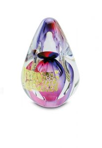 Crystal glass keepsake urn 'Drop'