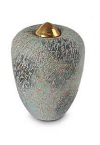 Mini urna cerámica para cenizas 'Ocean Blue' gris azul