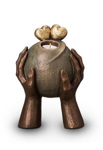 Ceramic funeral urn 'Enlightening love' (tealight)